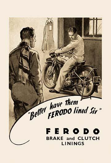 Brake Linings Advertisement Poster Print showcasing vintage industrial art.
