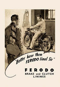 Brake Linings Advertisement Poster Print showcasing vintage industrial art.
