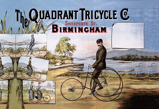 Quadrant Cycle Company Poster Print showcasing vintage cycling history.