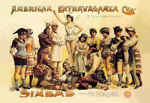 Sinbad Opera Poster Print from the Chicago Opera House (1885-1912)