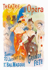 Grand Masked Ball poster print by Jean de Paleologu featuring vibrant colors and historical design.
