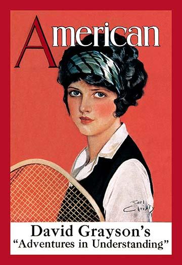 September 1924 magazine cover art print featuring girl with tennis racket by F. Earl Christy.