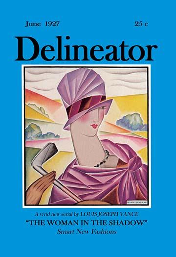 June 1927 magazine cover art featuring a lady golfer by Helen Dryden.