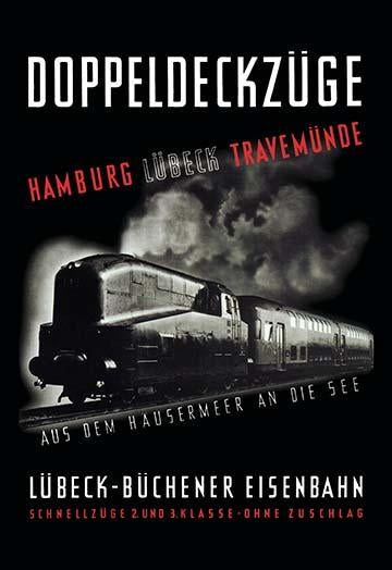 Double Decker Railway in Germany Poster Print showcasing vintage trains.