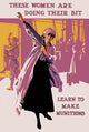 British recruitment poster urging women to work in munitions factories.