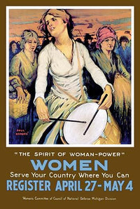 Women's Committee of Council of National Defense Poster Print by Paul Honore, showcasing women supporting the war effort.