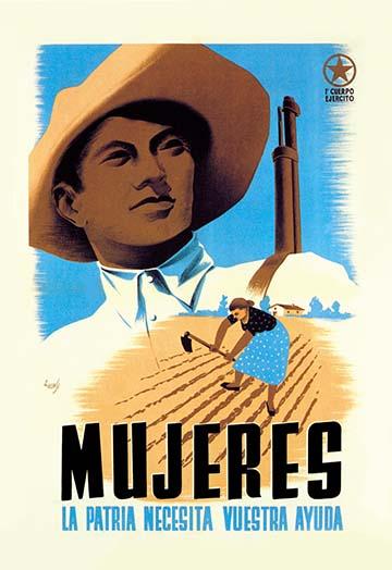 Mujeres La Patria Necesita Vuestra Ayuda Poster Print from Spanish Civil War
