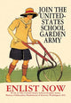 The United States School Garden Army poster print by Edward Penfield, promoting children's gardening efforts.