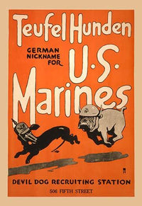 Devil Dog World War I Recruiting Poster Print by Charles B. Falls