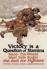 U.S. Food Administration propaganda poster print featuring Doughboys by Harvey T. Dunn.