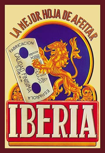 Vintage advertising poster for razor blades made in Spain.