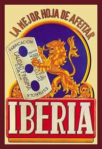 Vintage advertising poster for razor blades made in Spain.