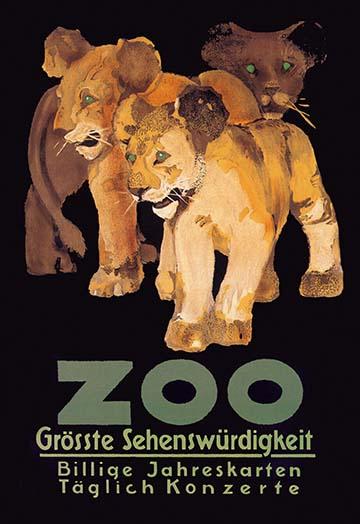 Large Zoo Poster Print featuring vibrant wildlife art.