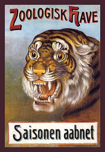 Copenhagen Zoo Opening Day Poster Print showcasing vintage artwork.