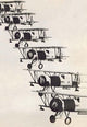 Early American warplanes flying in formation poster print
