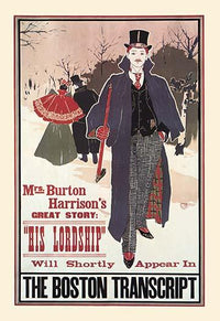 Louis John Rhead poster print design for The Boston Transcript, showcasing unique artistic style.