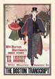 Louis John Rhead poster print design for The Boston Transcript, showcasing unique artistic style.