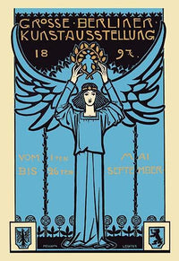 Grosse Berliner Kunstausstellung poster print by Melchior Lechter showcasing Art Nouveau design
