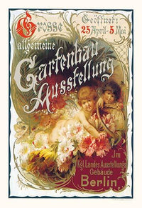 German Horticultural Society Exhibition Poster by Alexander Kips, showcasing historical gardening art.