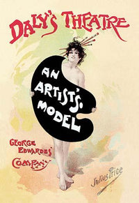 An Artist's Model Poster Print by Julius Mendes Price, showcasing Edwardian musical theatre.