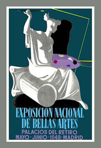 National Exposition of Fine Arts 1948 poster print featuring Retiro Palace.