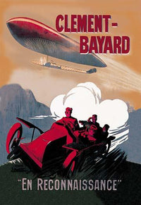 Clement-Bayard French Dirigible Poster Print by Ernest Montaut depicting speed and motion.