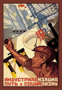 Soviet Socialist Revolution 10th Anniversary Poster Print by A. Vedeneev