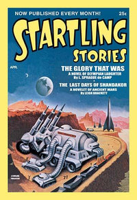 Vintage science fiction cover art for Startling Stories by Alex Schomburg