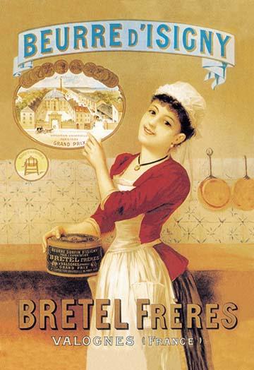 Vintage Beurre d'Isigny Butter Advertisement Poster Print