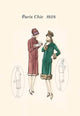 1920s French Fashion Catalog Page Poster Print showcasing elegant women's attire.