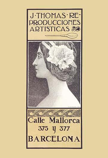 Spanish poster advertising J. Thomas Reproducciones Artisticas, vibrant and colorful art print.