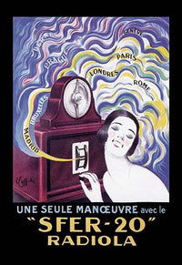 Radiola Poster Print by Leonetto Cappiello showcasing a vintage radio receiver