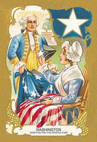Washington Adopting a Five Pointed Star Poster Print featuring George Washington and Betsy Ross