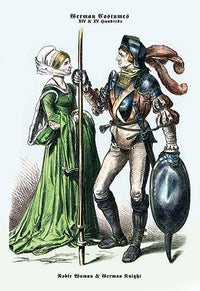 Historical fashion poster print showcasing costume art from 1926 by Elvey.
