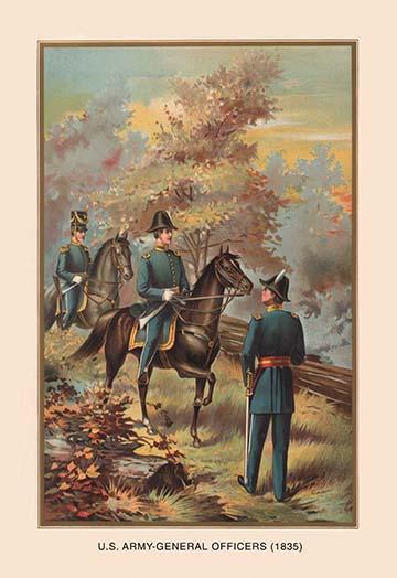 Illustrated page from The U.S. Army 1776-1899 Historical Sketch by Arthur Wagner, 1905.