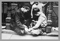 Immigrant Children Playing Card House Poster Print