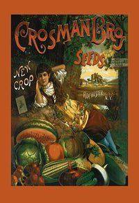 Vintage seed packet catalog cover art poster print featuring Crossman Brothers seeds.