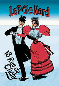 Ice Skating Poster Print by Albert Guillame featuring elegant skaters.