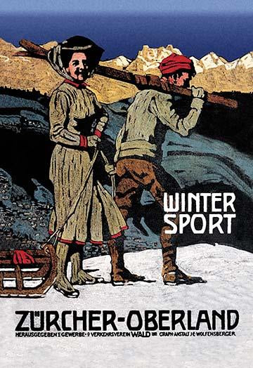 Winter Sport Vintage Poster by Alfred Marxer - Switzerland c. 1920