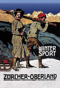 Winter Sport Vintage Poster by Alfred Marxer - Switzerland c. 1920