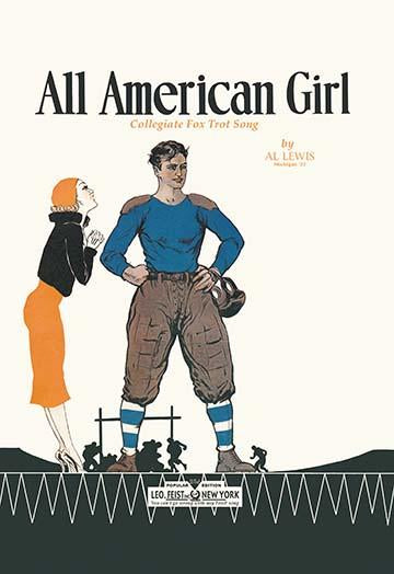 "All American Girl" collegiate fox trot sheet music poster print.