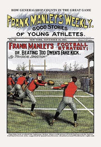 Frank Manley's Football Strategy Adventure Poster Print depicting a young athlete's adventures in sports.