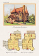 Victorian Period American Architecture Poster Print showcasing exterior and architectural layout