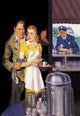 Dime Detective Magazine Cover Art by Rafael Desoto featuring a police officer and hostage scene.