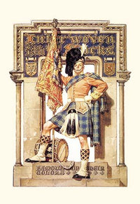 Scotsman with Drum and Flag advertising art print by Joseph Christian Leyendecker.
