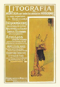 Spanish minstrel lithography poster featuring modern advancements.
