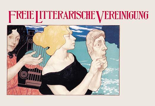 Freie Literarische Vereinigung poster print by Robert Engels, historical artwork from 1898.