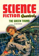 Science Fiction Quarterly February 1953 magazine cover poster print featuring a woman on a spider's web.