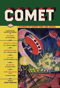 Comet Stories May 1941 Cover Poster Print featuring alien spacecraft in a dogfight by Frank R. Paul.