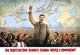 Stalin's Leadership Poster Print by Boris Berezovskii, arms raised before a world map.